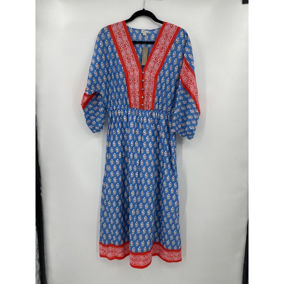 J Crew Beachwear V Neck Cover Up Dress Classic Block Floral Print Size Small NWT - Picture 1 of 7